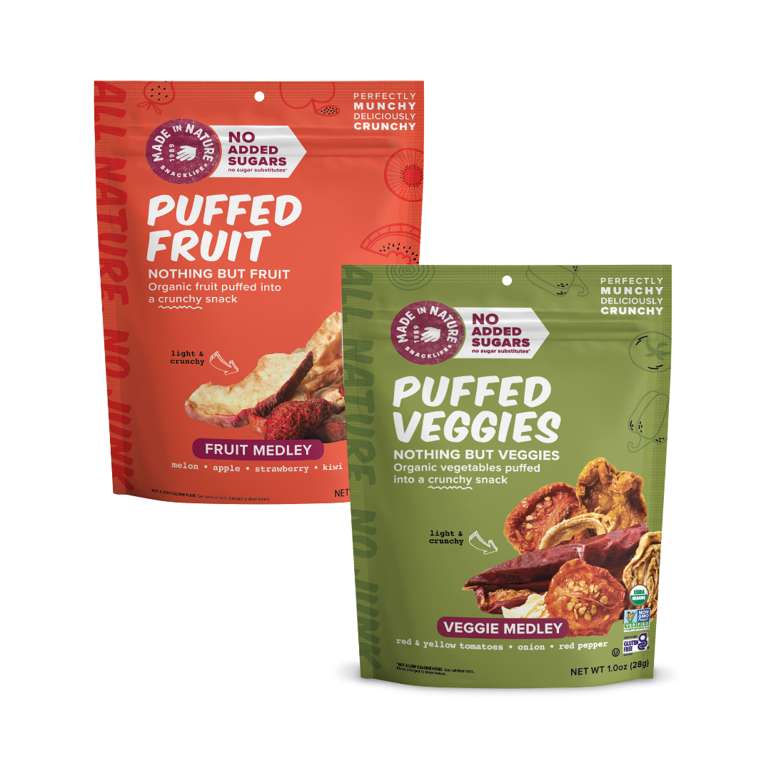 Introducing Organic Puffed Fruit and Veggies