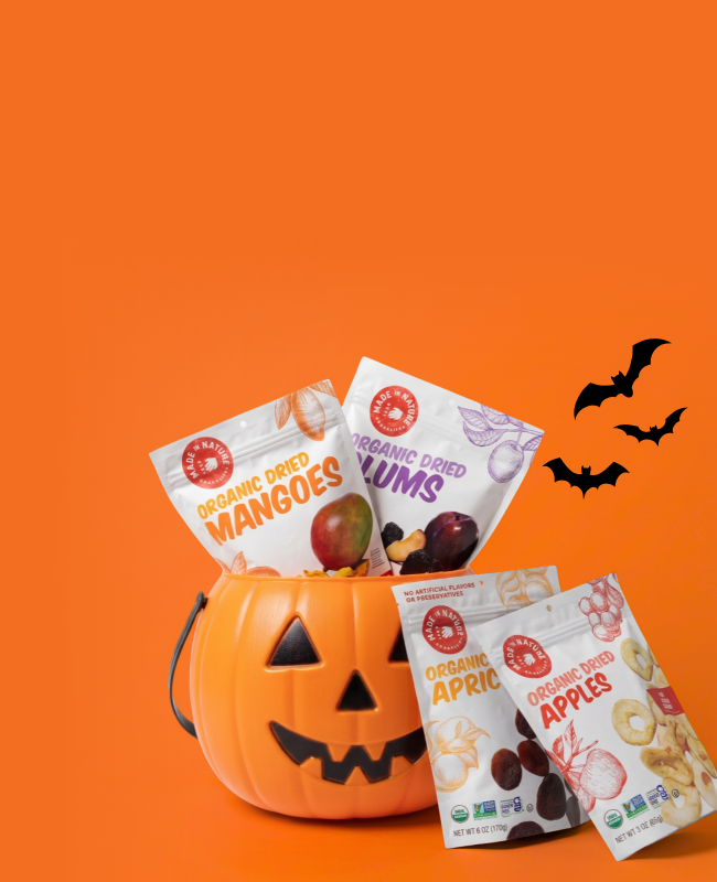Dried fruit in a Halloween Bucket
