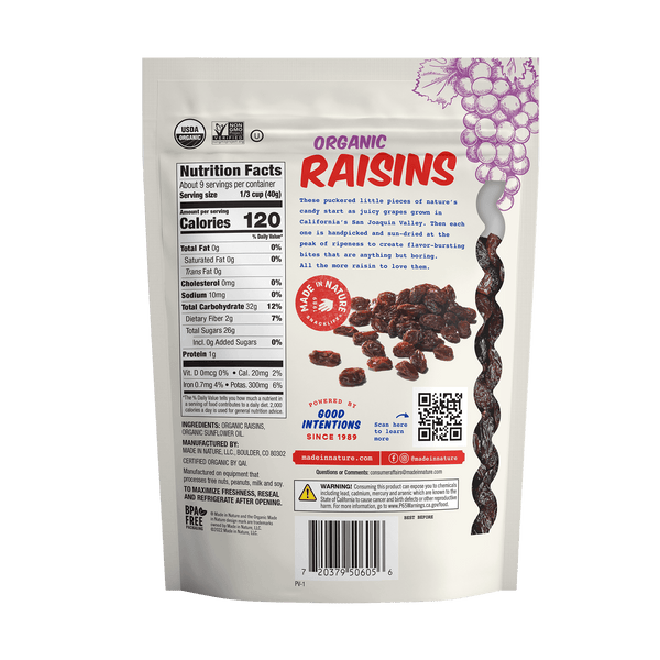 Buy Organic Raisins SunDried in California Made In Nature