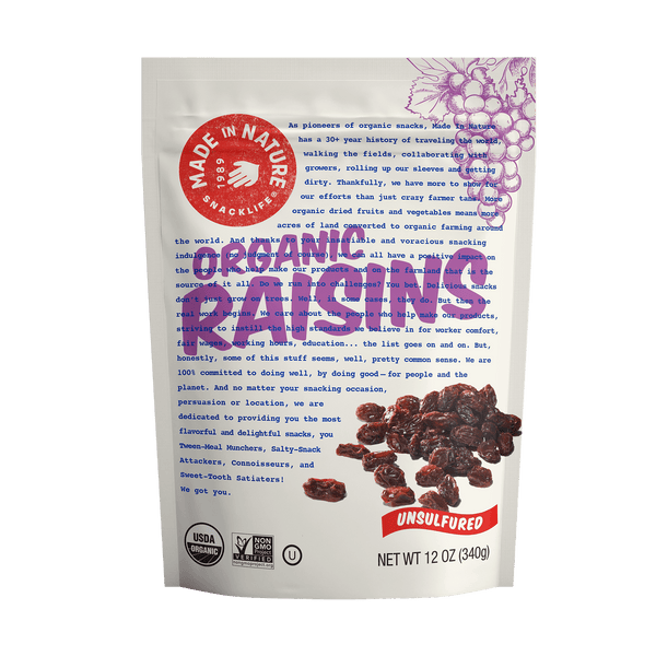 Buy Organic Raisins SunDried in California Made In Nature