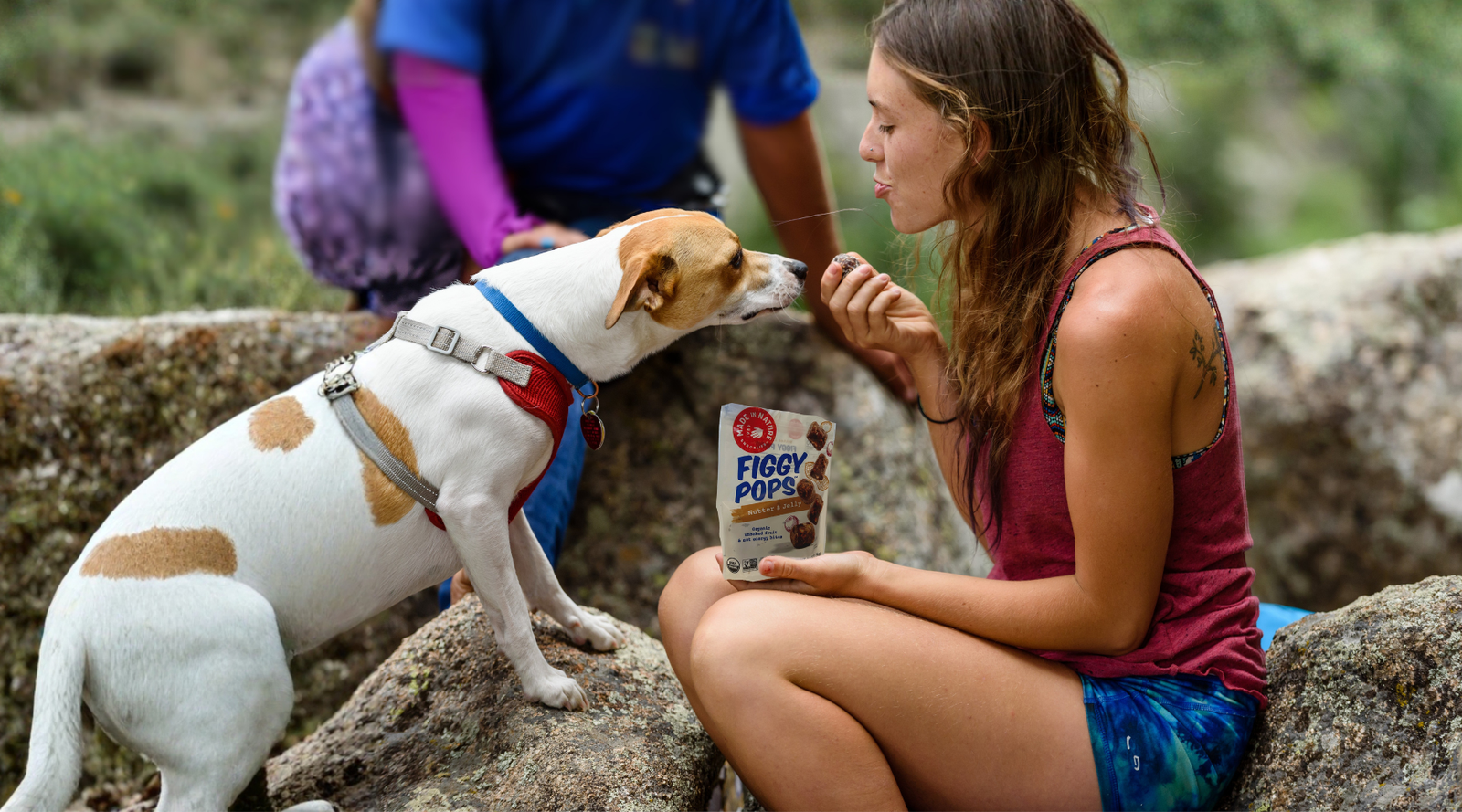 Girl and dog hiking