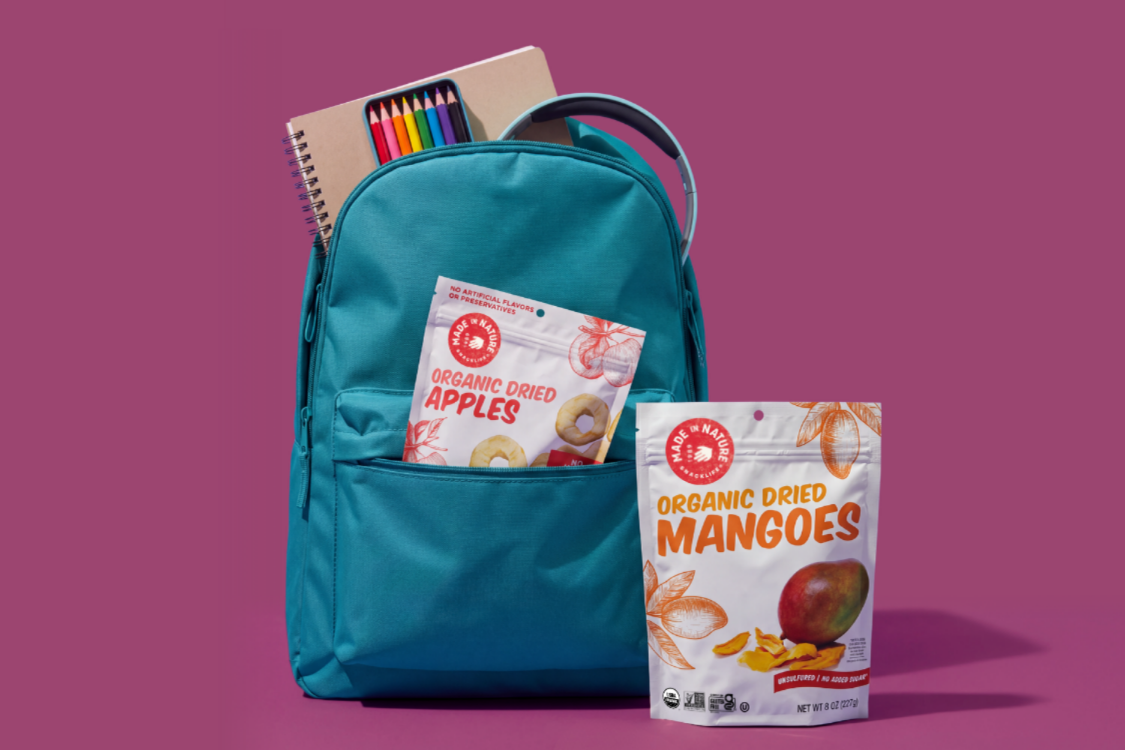 Backpack with mangoes