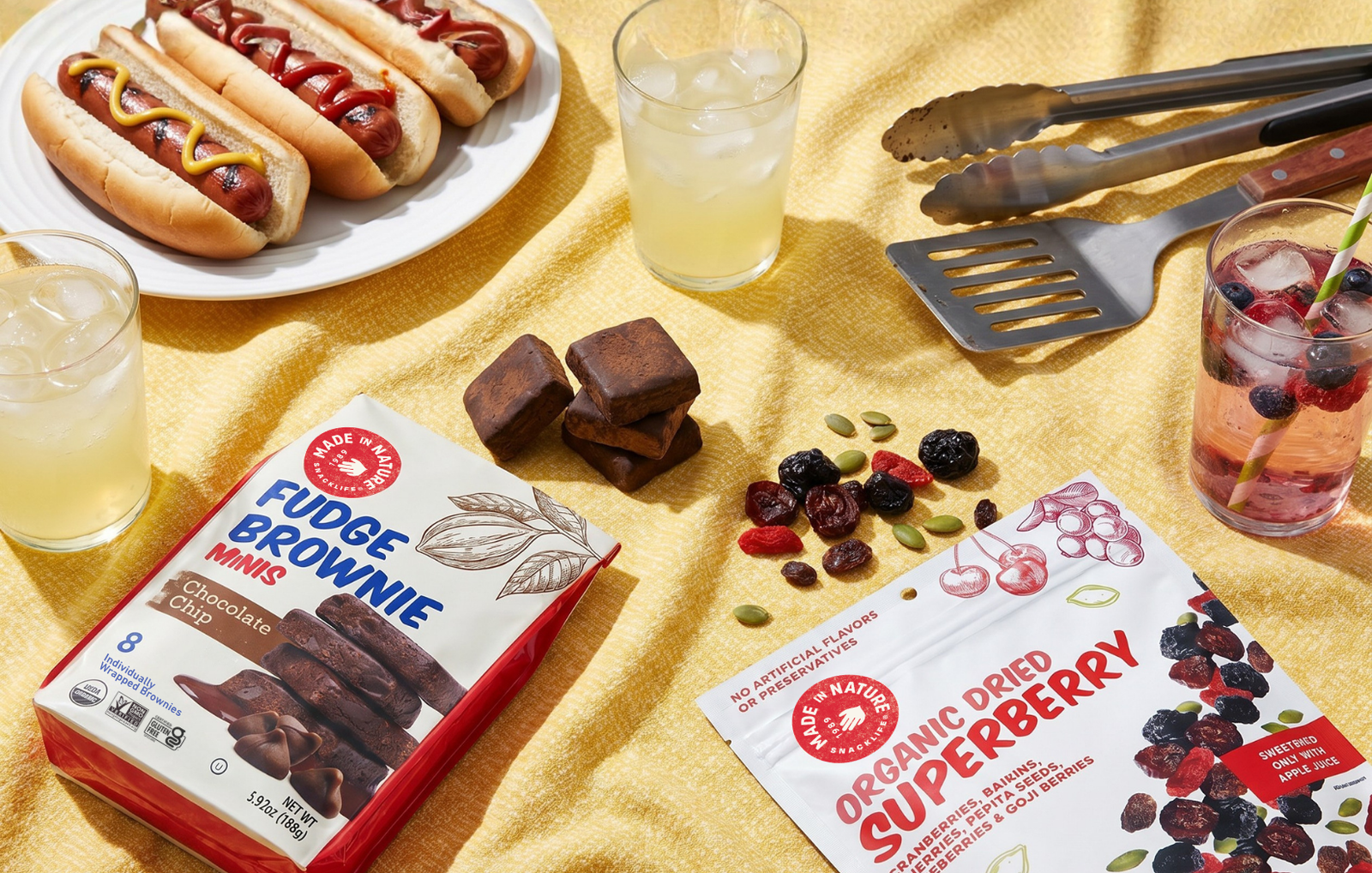 Made in Nature snacks on a table