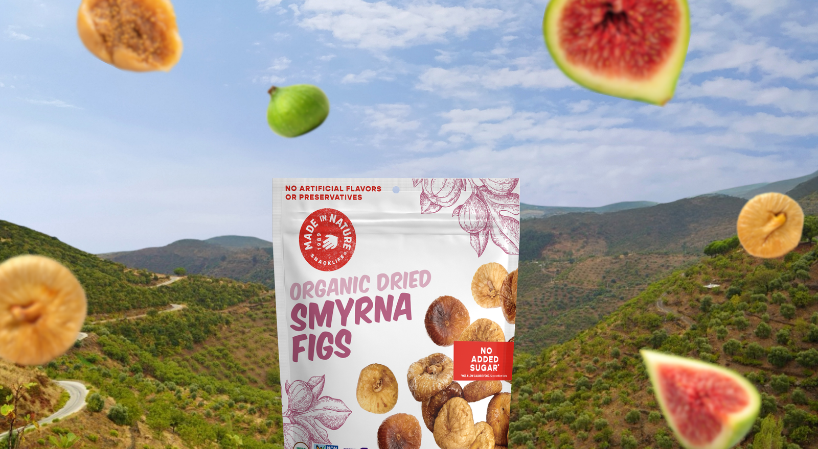 Fig package in a field with figs around
