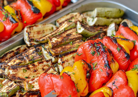 grilled zucchini and peppers