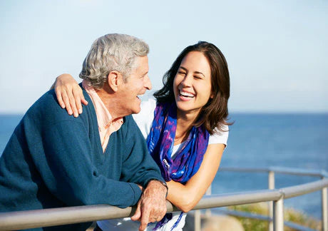 woman and man laughing