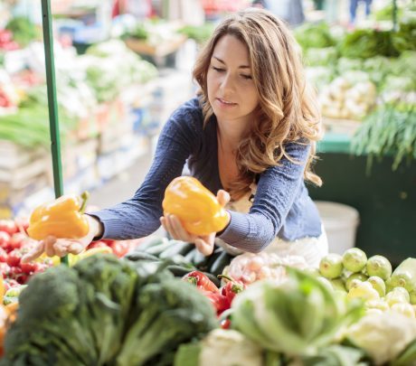 woman picking pepper