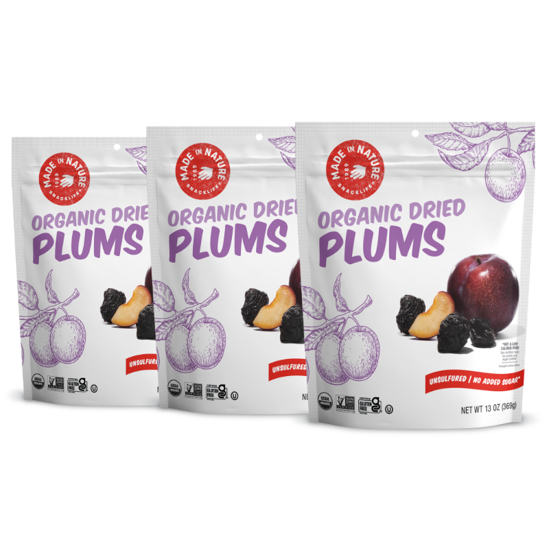 3 packs of dried plums