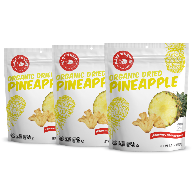3 packs of dried pineapples