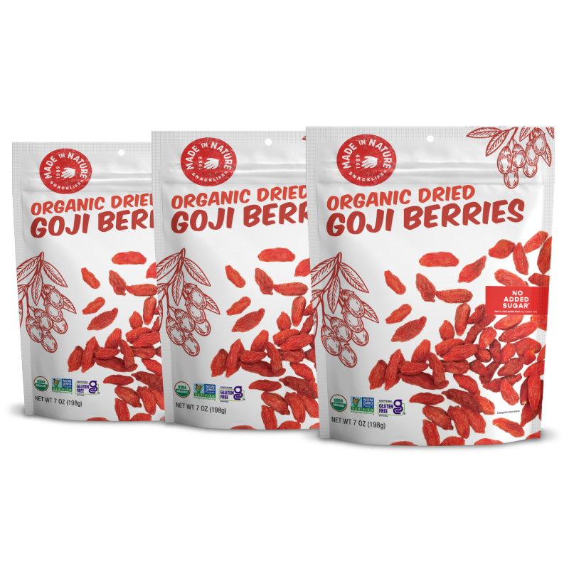 3 packs of dried goji berries