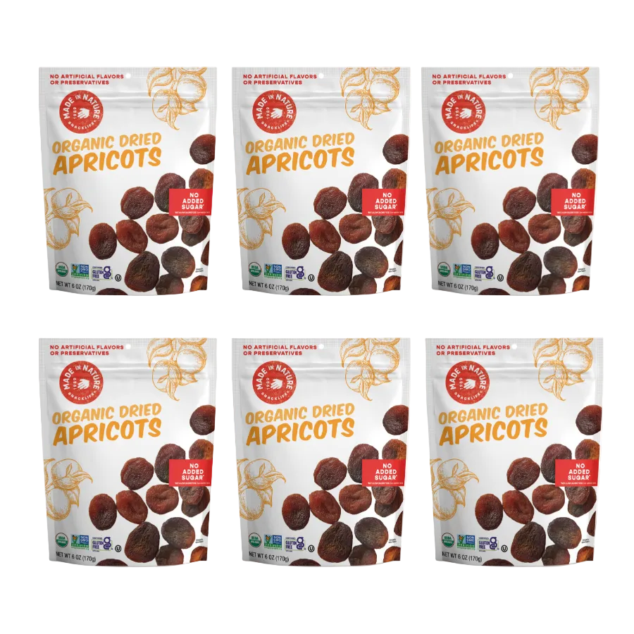 Six bags of Organic Dried Apricots