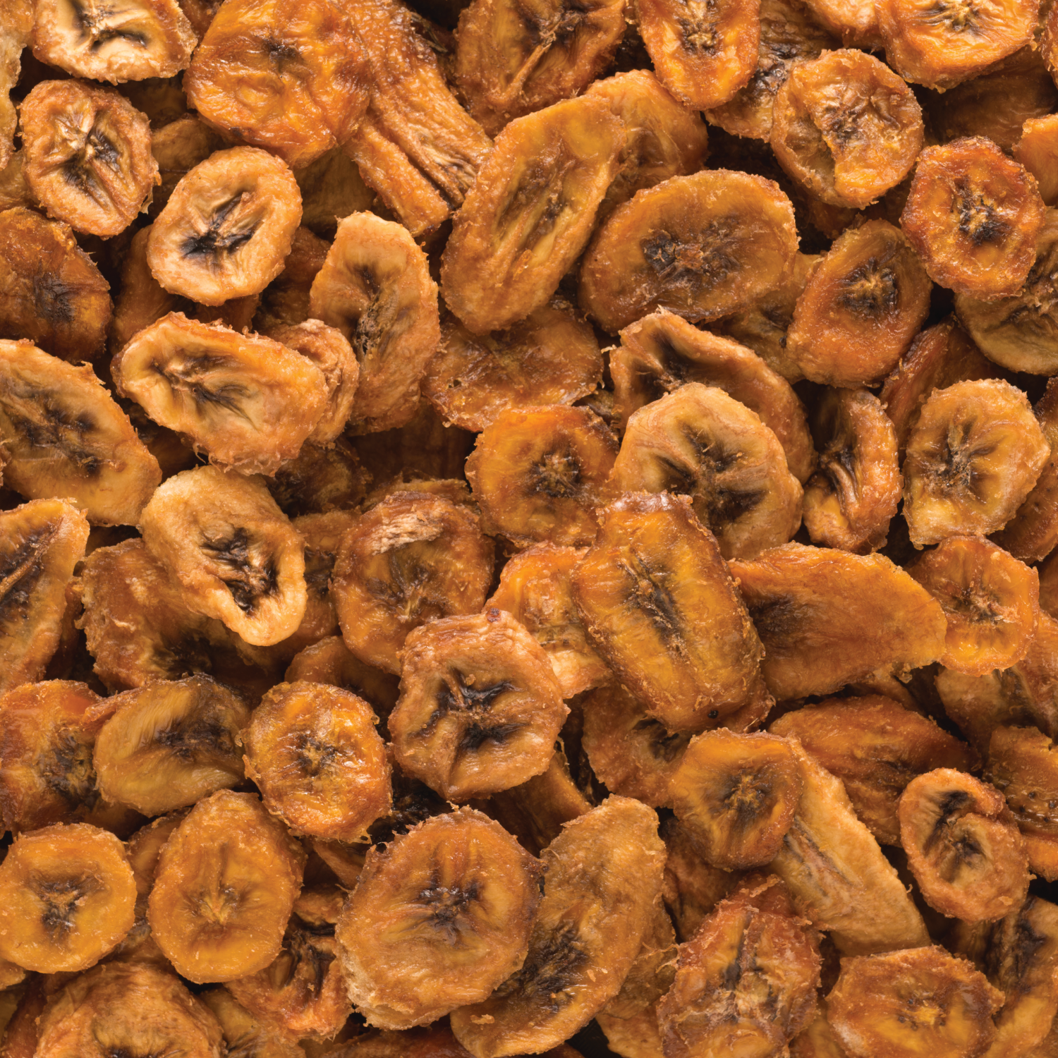 Close-up of a pile of dried bananas