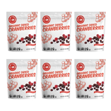 Six pouches of organic dried cranberries