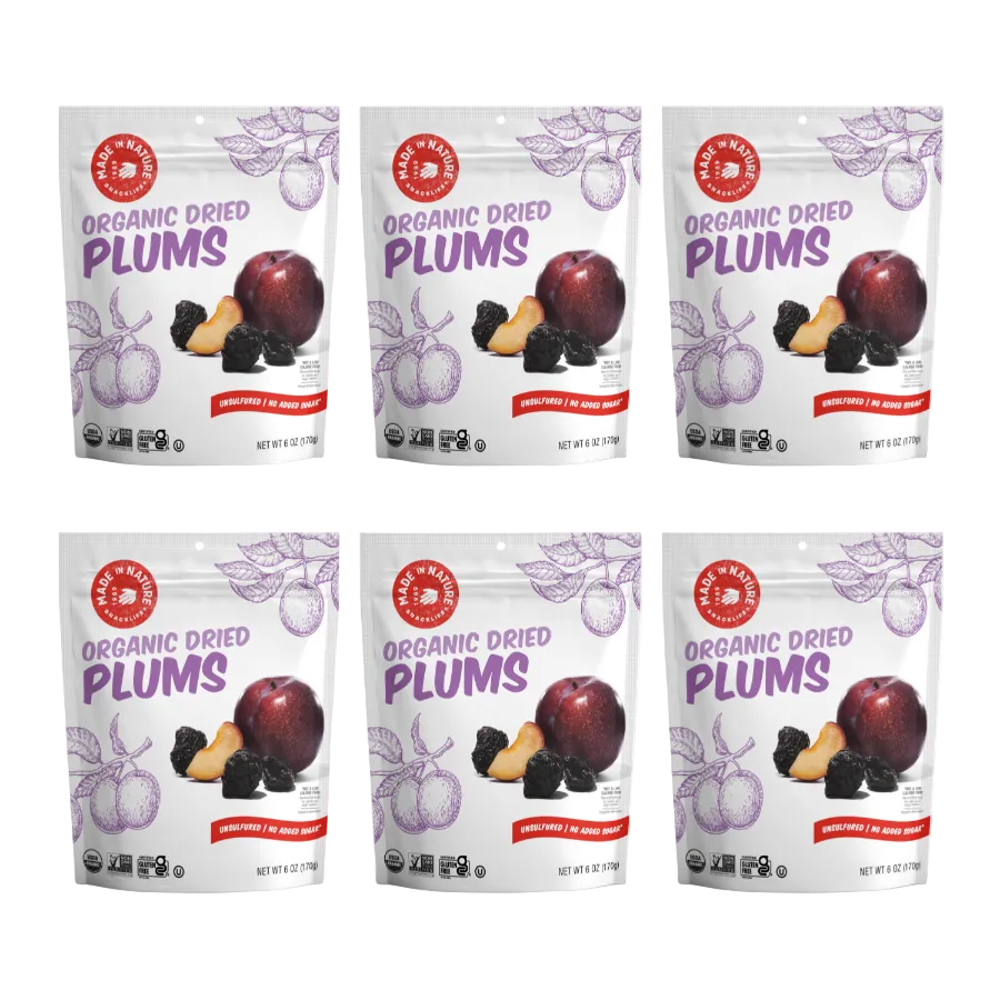Six bags of Organic Dried Plums