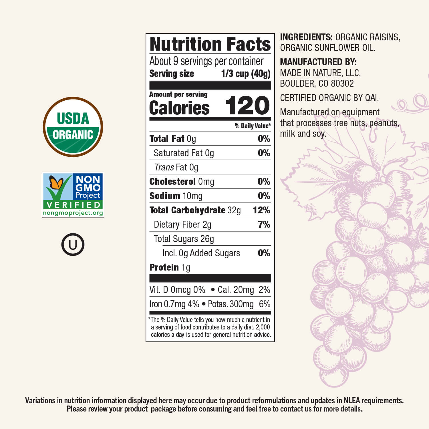 Usda Raisin Buy Organic Raisins Sun-Dried in California | Made In Nature