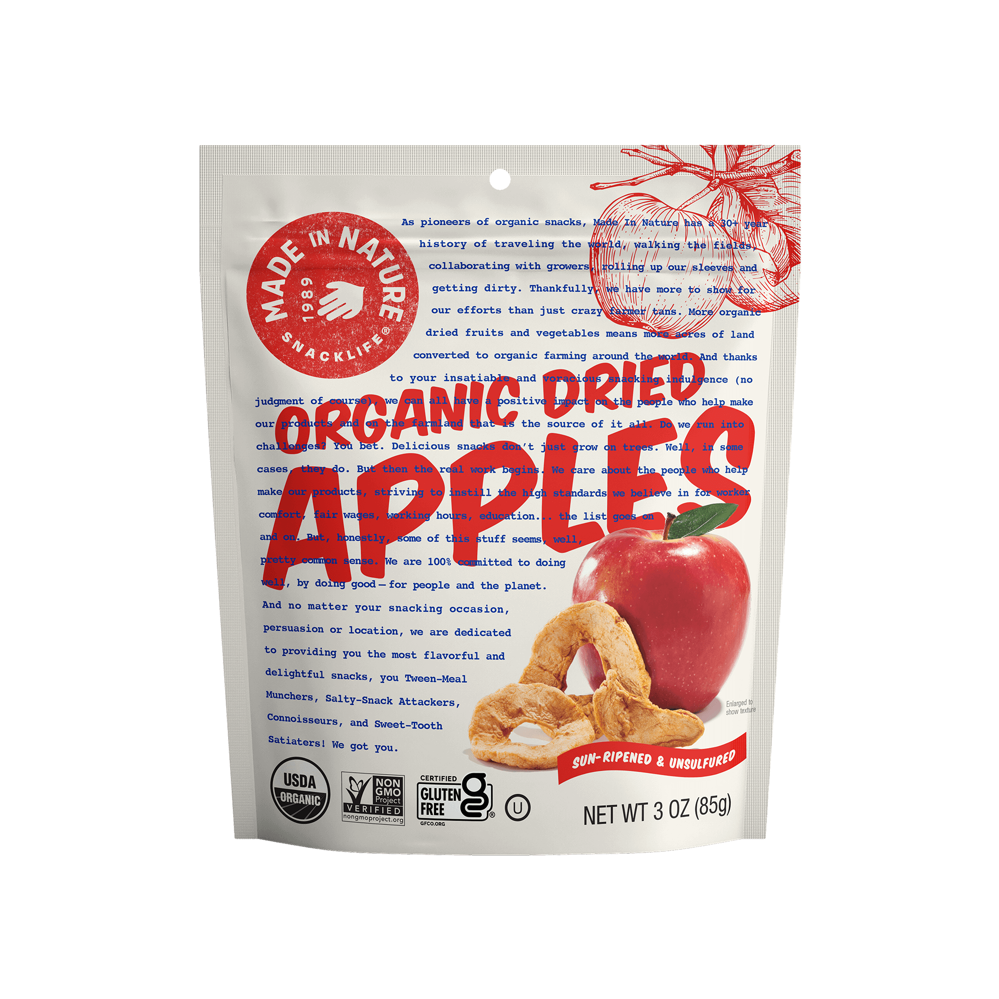 Buy Organic Dried Apple Rings: Tree-Ripened Snacks | Made In Nature