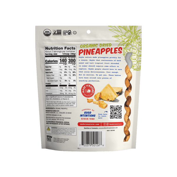 Buy Organic, Dried Pineapple Chunk Snacks | Made In Nature