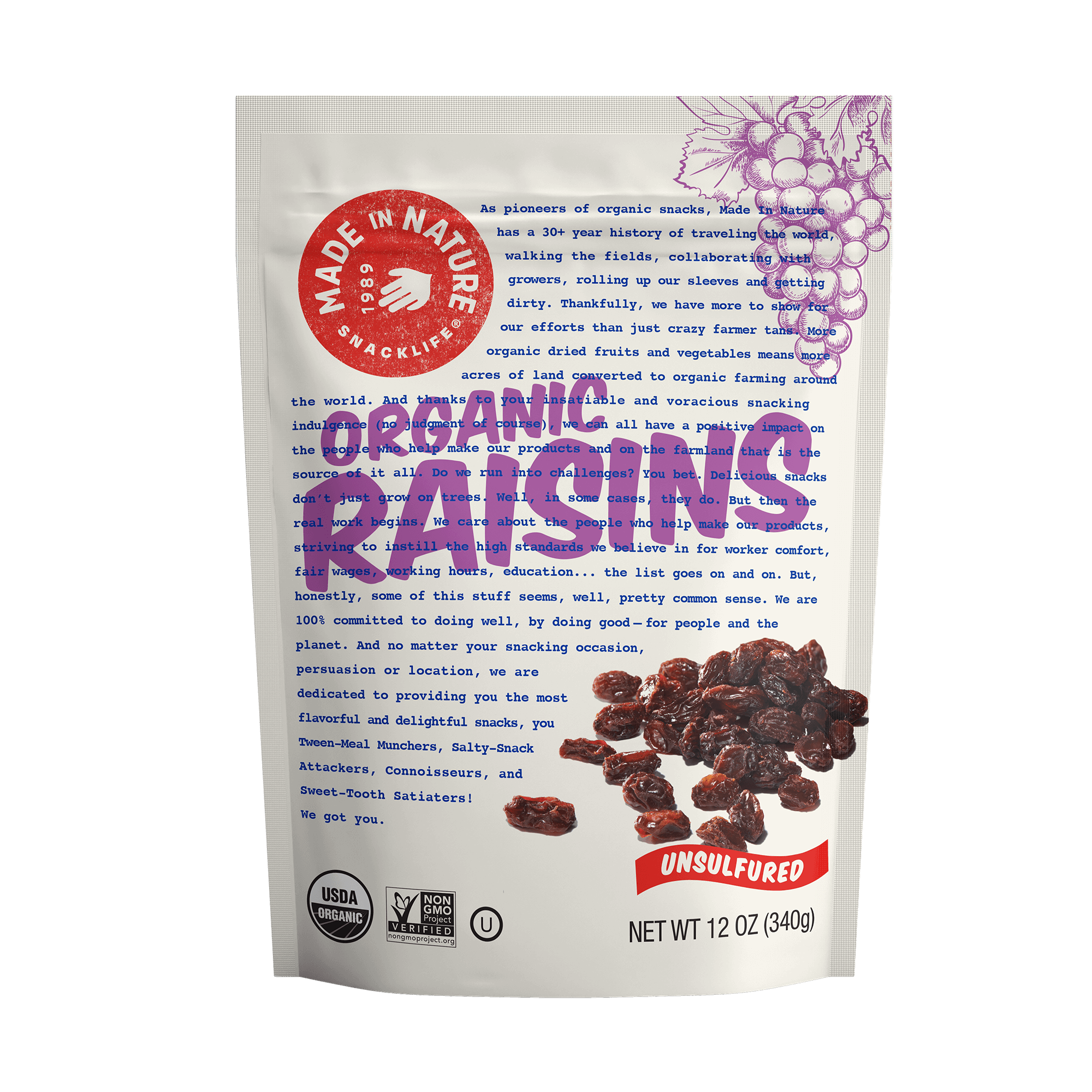 Buy Organic Raisins Sun-Dried in California | Made In Nature