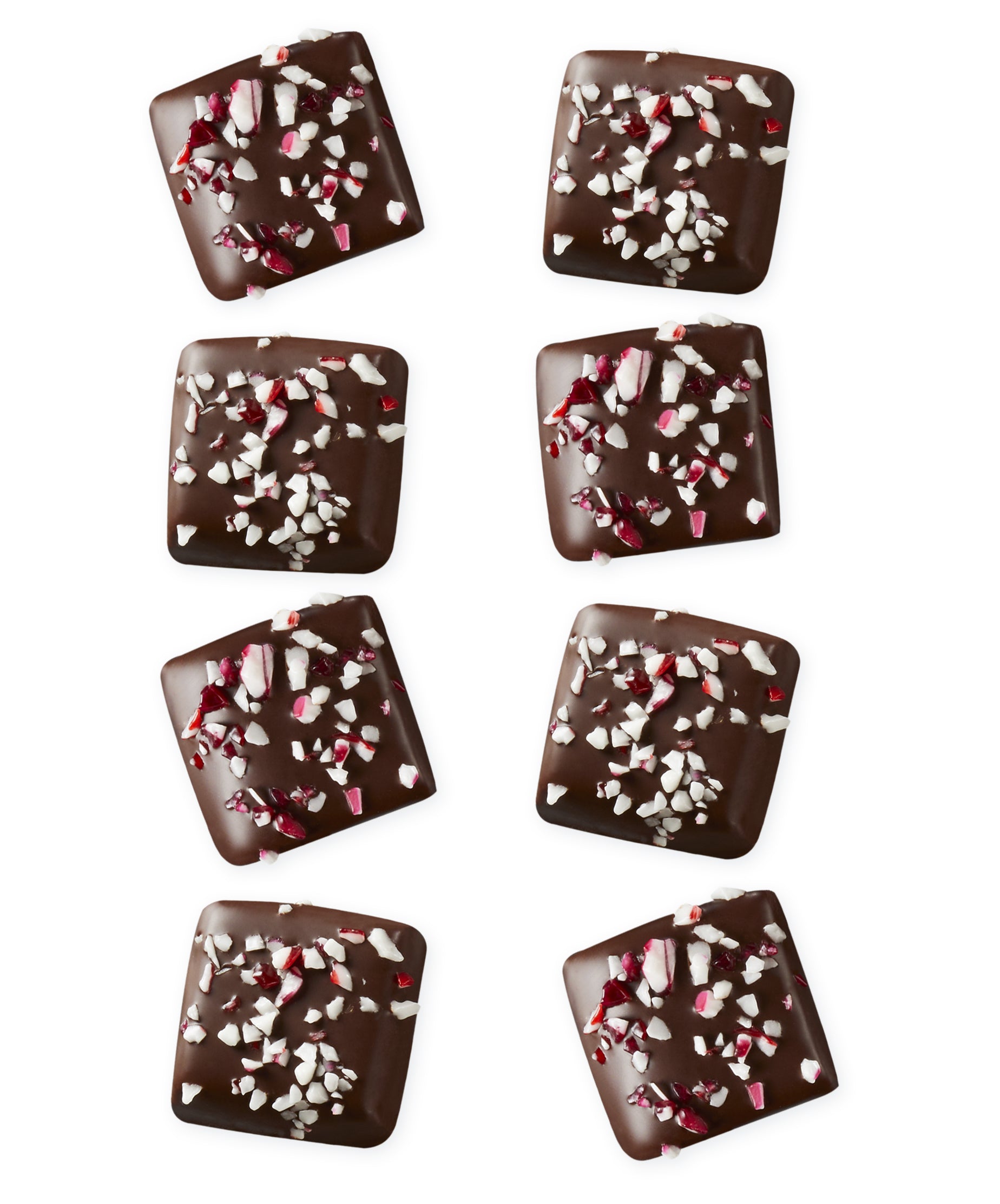 Peppermint Fudge Caramels with Crushed Peppermint Candy